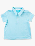 RuffleButts + RuggedButts - Boys Bright Aqua Micro Stripe Knit Short Sleeve Performance Polo
: Blue / 3-6m