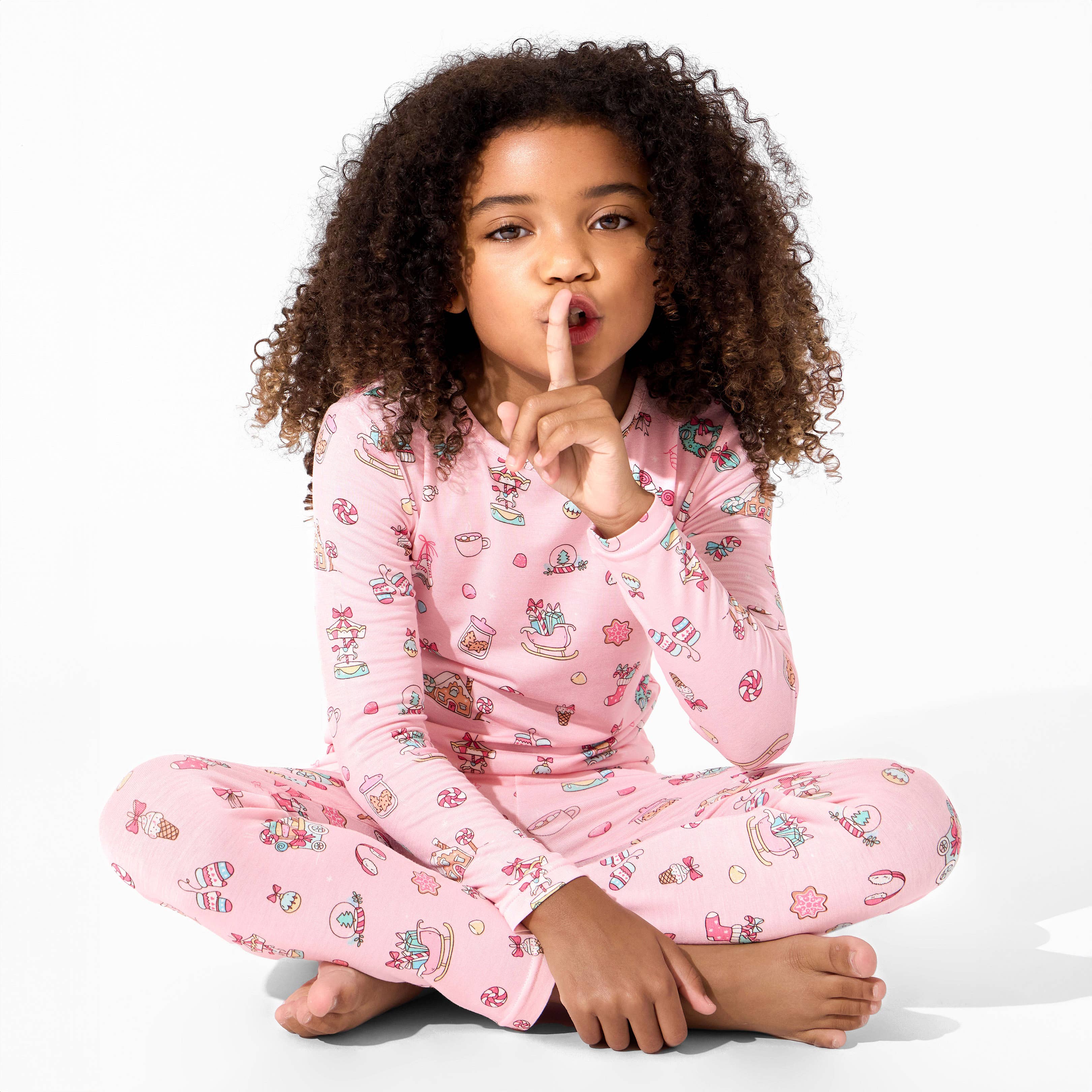 Bellabu Bear - Candy Cane Lane Bamboo Kids Pajamas: 3T