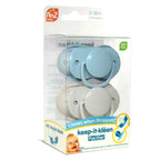 RaZbaby - Keep-it-kleen Pacifier 2PK - Grey & Blue