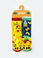 Pals Socks - Pizza & Pasta Mismatched Non-Slip Food Socks for Kids: Ages 9-12