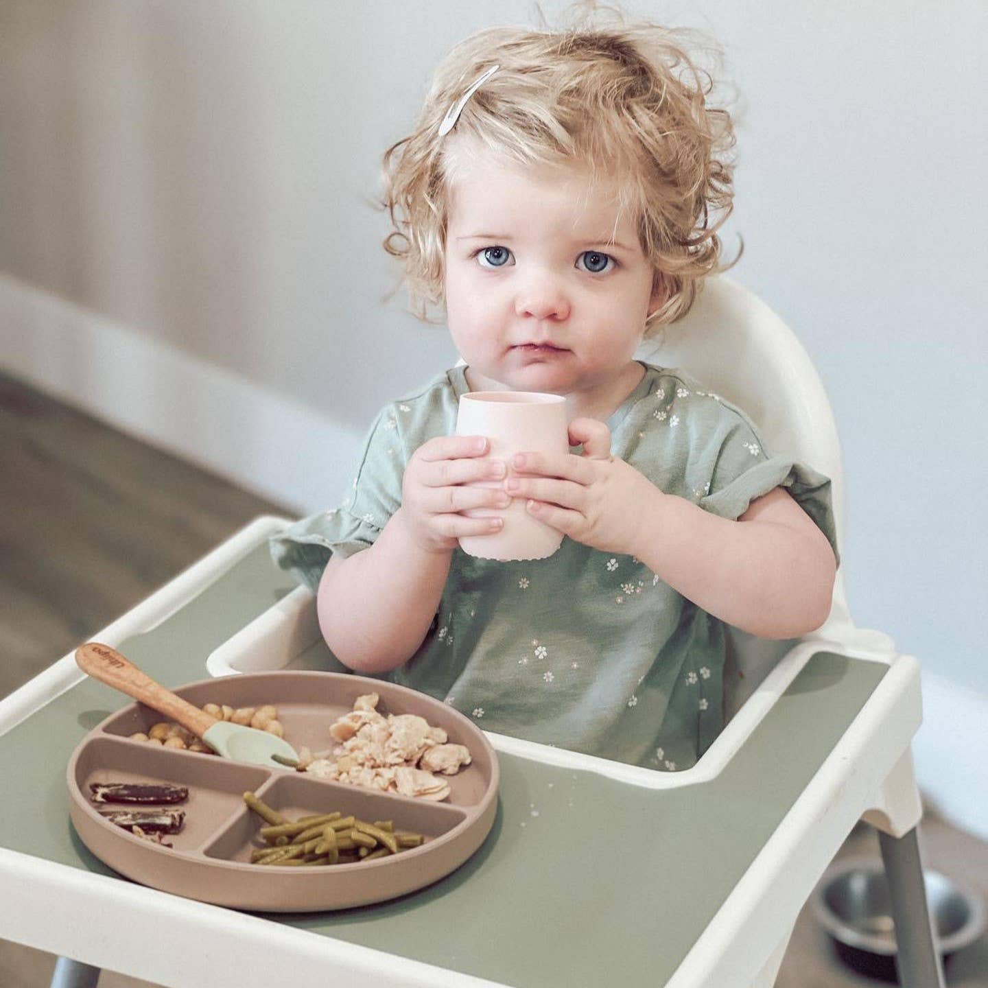 Ali+Oli - Bunny Face Silicone Open Cup for Baby & Toddle (Misty Blush)