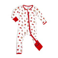 Bellabu Bear - Christmas Sugar Cookies Bamboo Convertible Footie in white with red trim featuring festive holiday cookie and winter-themed prints, cozy and soft for babies.