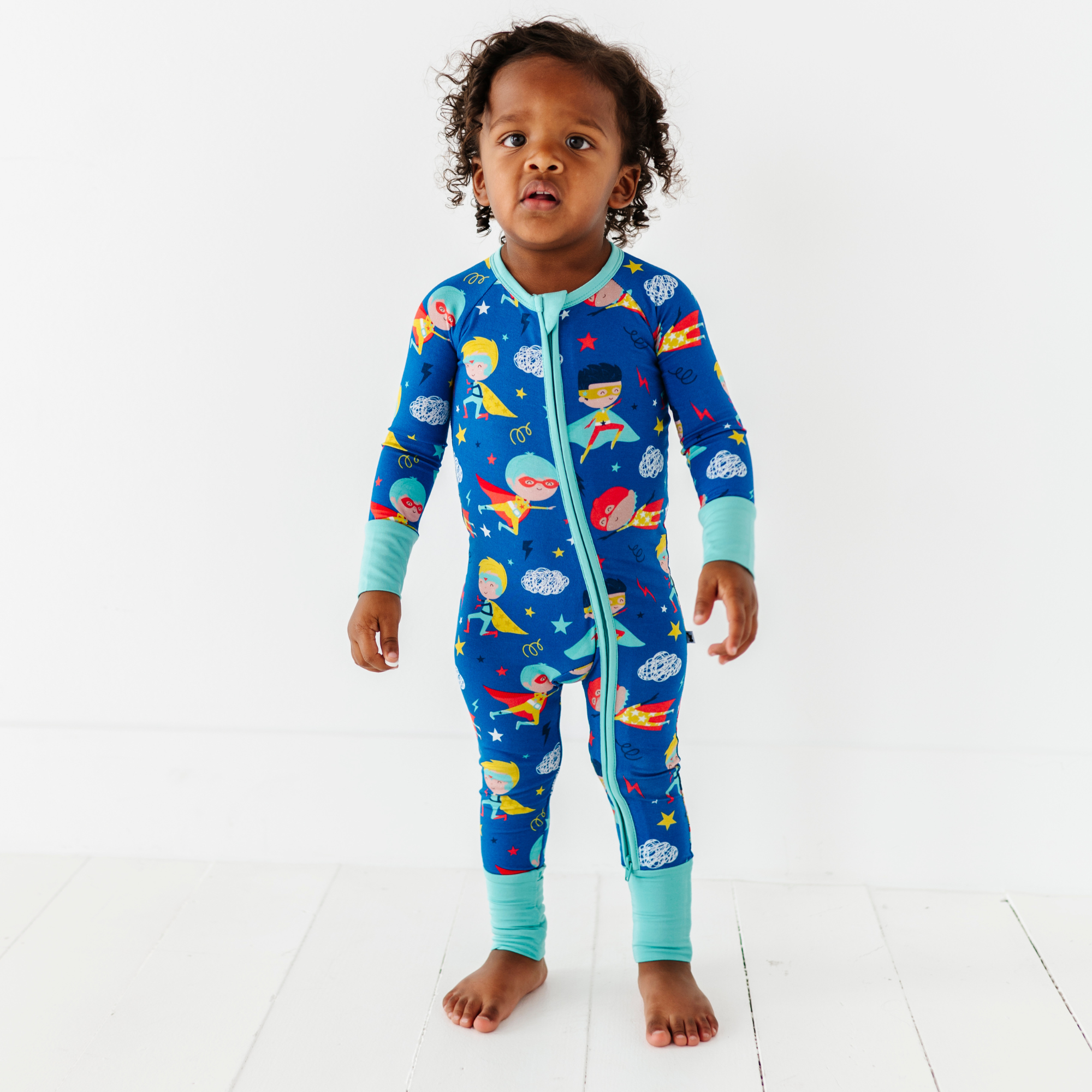 Kiki + Lulu - Cozy & Courageous Superhero Convertible Footie: 12-18m