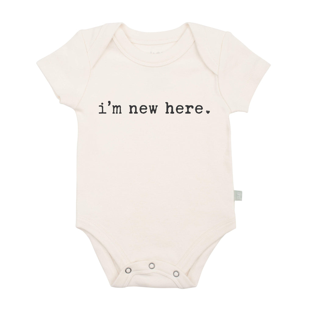 Finn + Emma - Baby graphic organic bodysuit | i'm new here: 0-3m