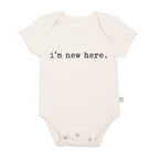 Finn + Emma - Baby graphic organic bodysuit | i'm new here: 0-3m