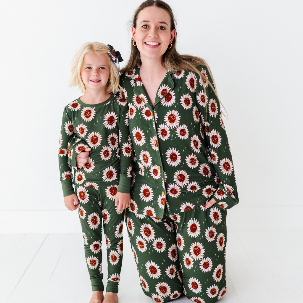 Kiki + Lulu - Rustic Blooms Ribbed Toddler/Big Kid Pajamas: 4T
