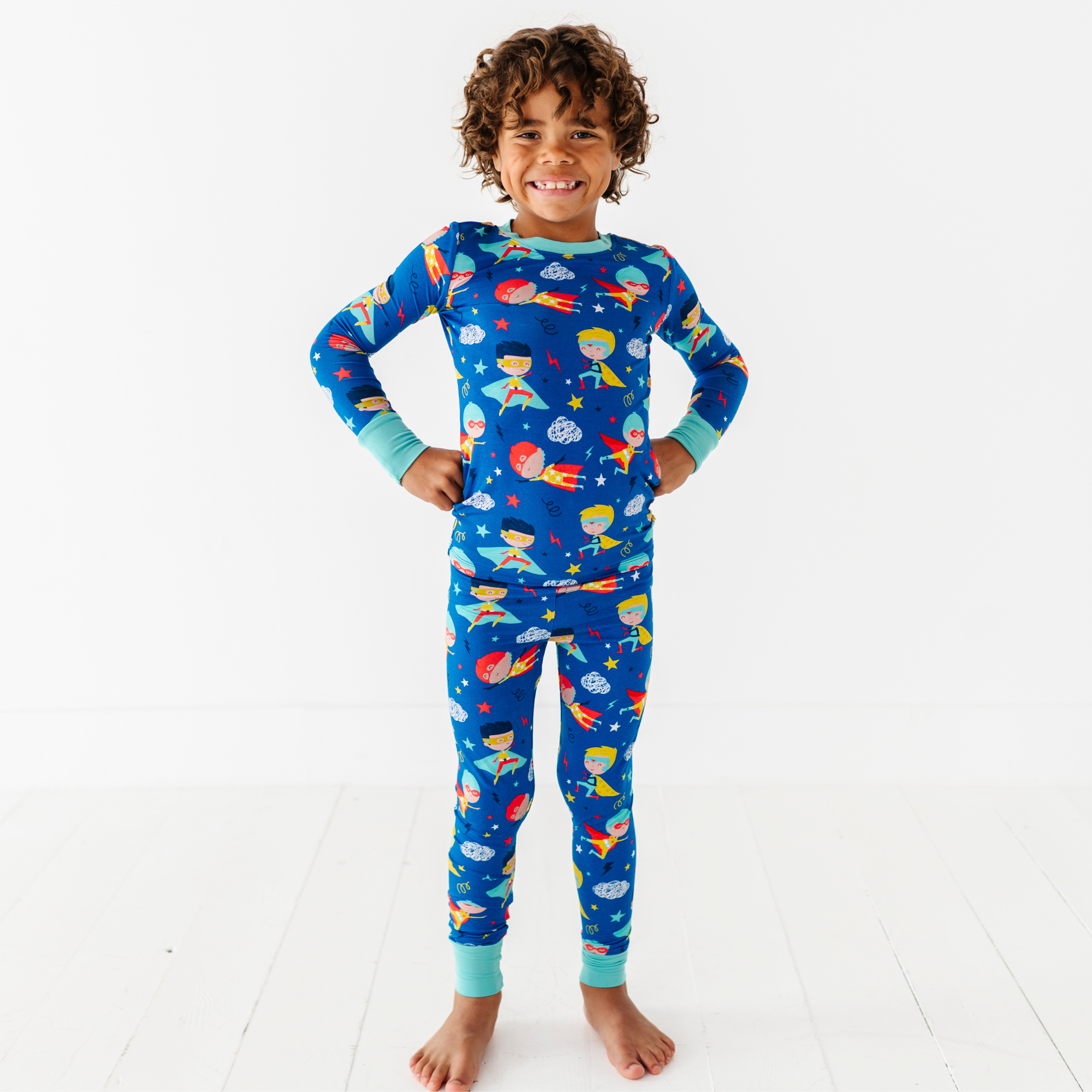 Kiki + Lulu - Cozy & Courageous Superhero Kids Pajamas: 3T