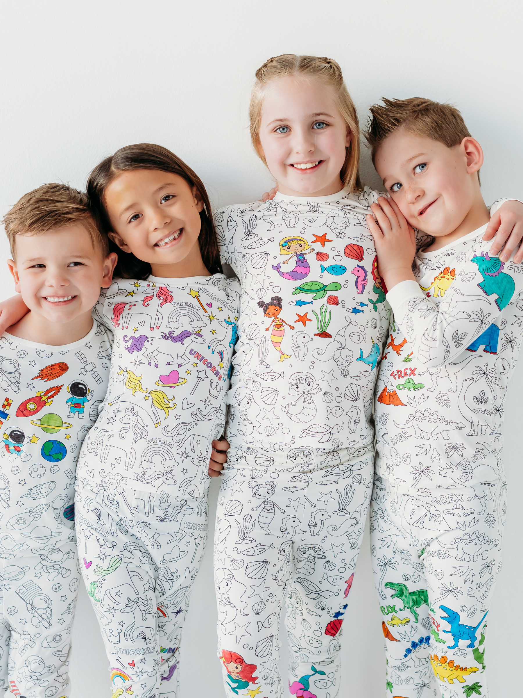 Bee Colorful Co. - Mermaid Coloring Pajamas 2 piece set made from Bamboo: 2T