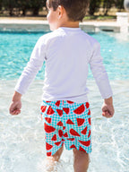 RuffleButts + RuggedButts - Boys White Long Sleeve Rash Guard
: White / 12-18m