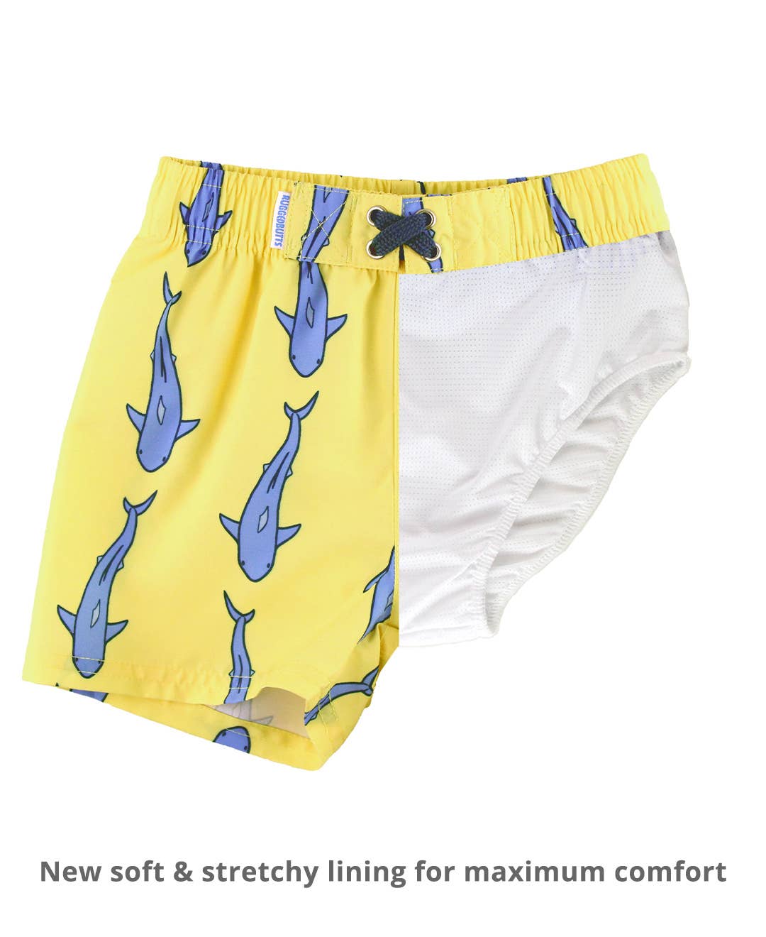 RuffleButts + RuggedButts - Boys Jawsome Swim Trunks
: 12-18m