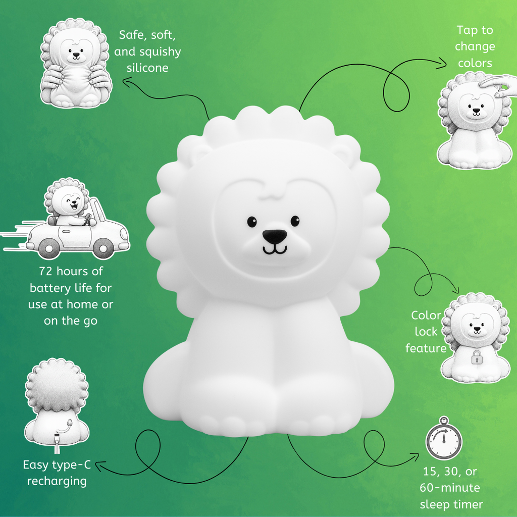 LumiPets® Luther the Lion- Children's Touch Night Light