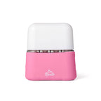 Compact pink and white travel bottle from the En Route - Bon Voyage 4 Piece Travel Bottles set, ideal for stylish kids’ travel essentials and practical mom life essentials.