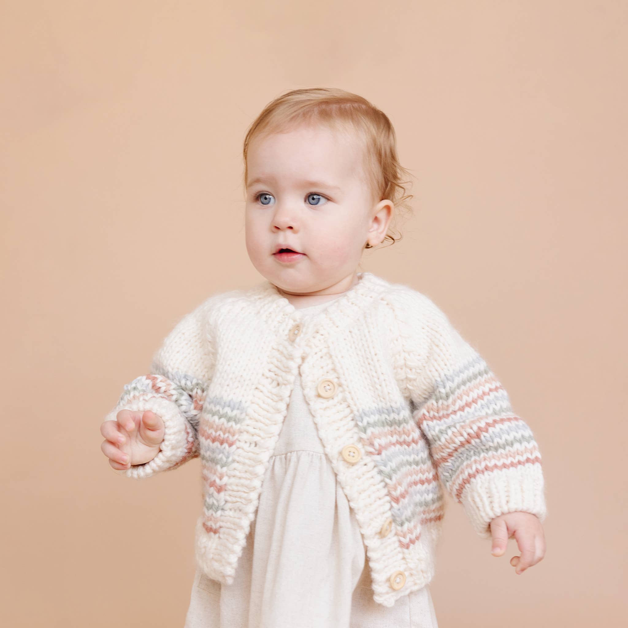 The Blueberry Hill - Stripe Cardigan Pastel | Kid & Baby Sweater Fall Spring: S; 12-24m