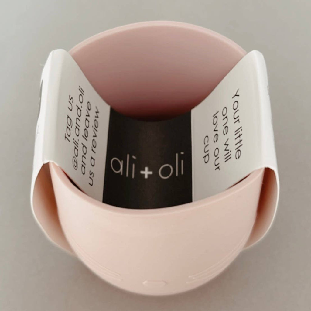 Ali+Oli - Bunny Face Silicone Open Cup for Baby & Toddle (Misty Blush)