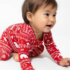 Bellabu Bear - Polar Isle Red Bamboo Christmas Baby Sleepwear: 12-18m