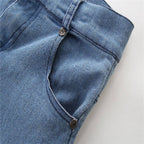 Fennco Styles - Lace Off Shoulder 3/4 Sleeve Blouse & Jeans 2pcs Girl Outfit: 1-2T