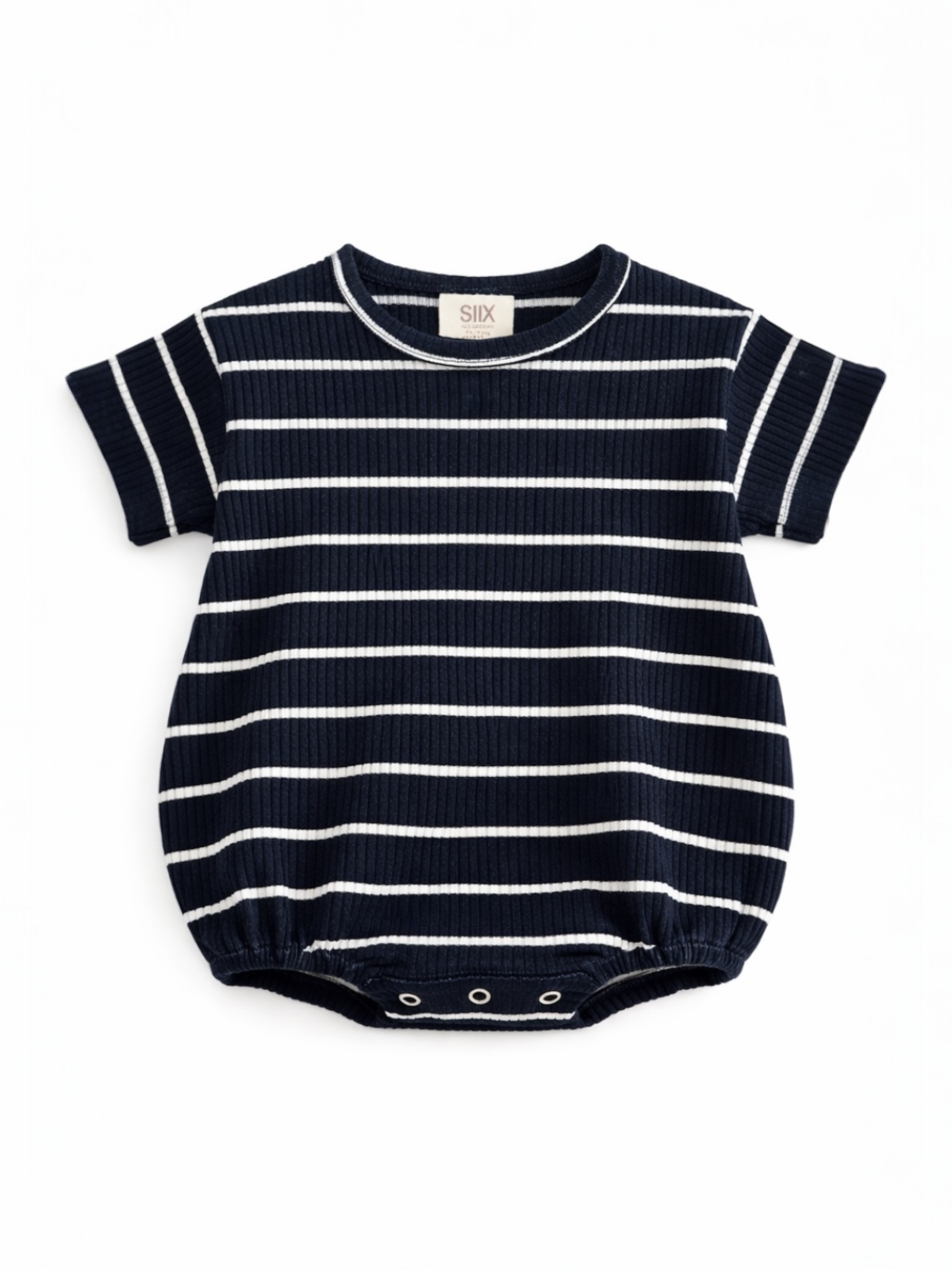 Bubble Ribbed T-Shirt Outfit - Black/White Stripe