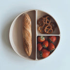 Ali+Oli - Baby Plate with Suction and  Divided Portions (Oatmeal)