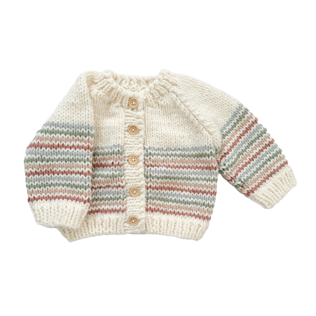 The Blueberry Hill - Stripe Cardigan Pastel | Kid & Baby Sweater Fall Spring: S; 12-24m