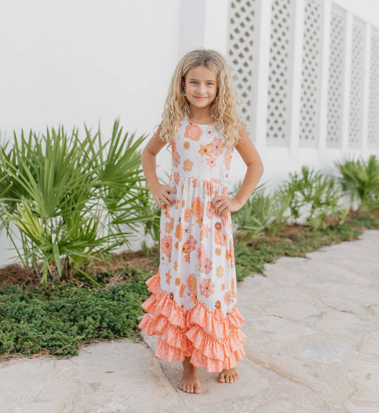 Tiered Terra Cotta Ruffle Dress