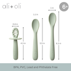 Ali+Oli - Ali+Oli (3-pc) Multi Stage Spoon Set for Baby (Pine) 6m+
