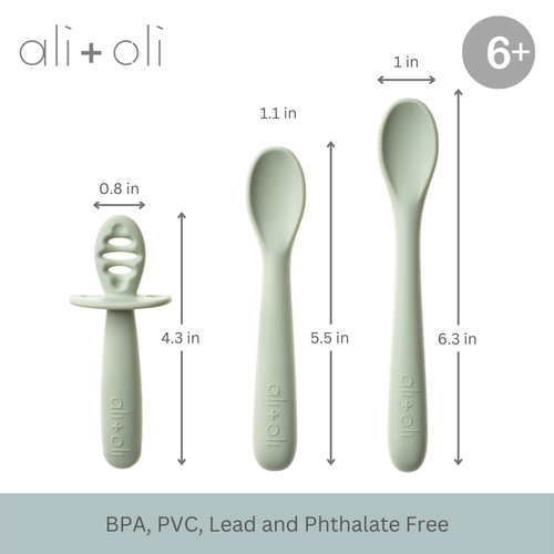 Ali+Oli - Ali+Oli (3-pc) Multi Stage Spoon Set for Baby (Pine) 6m+