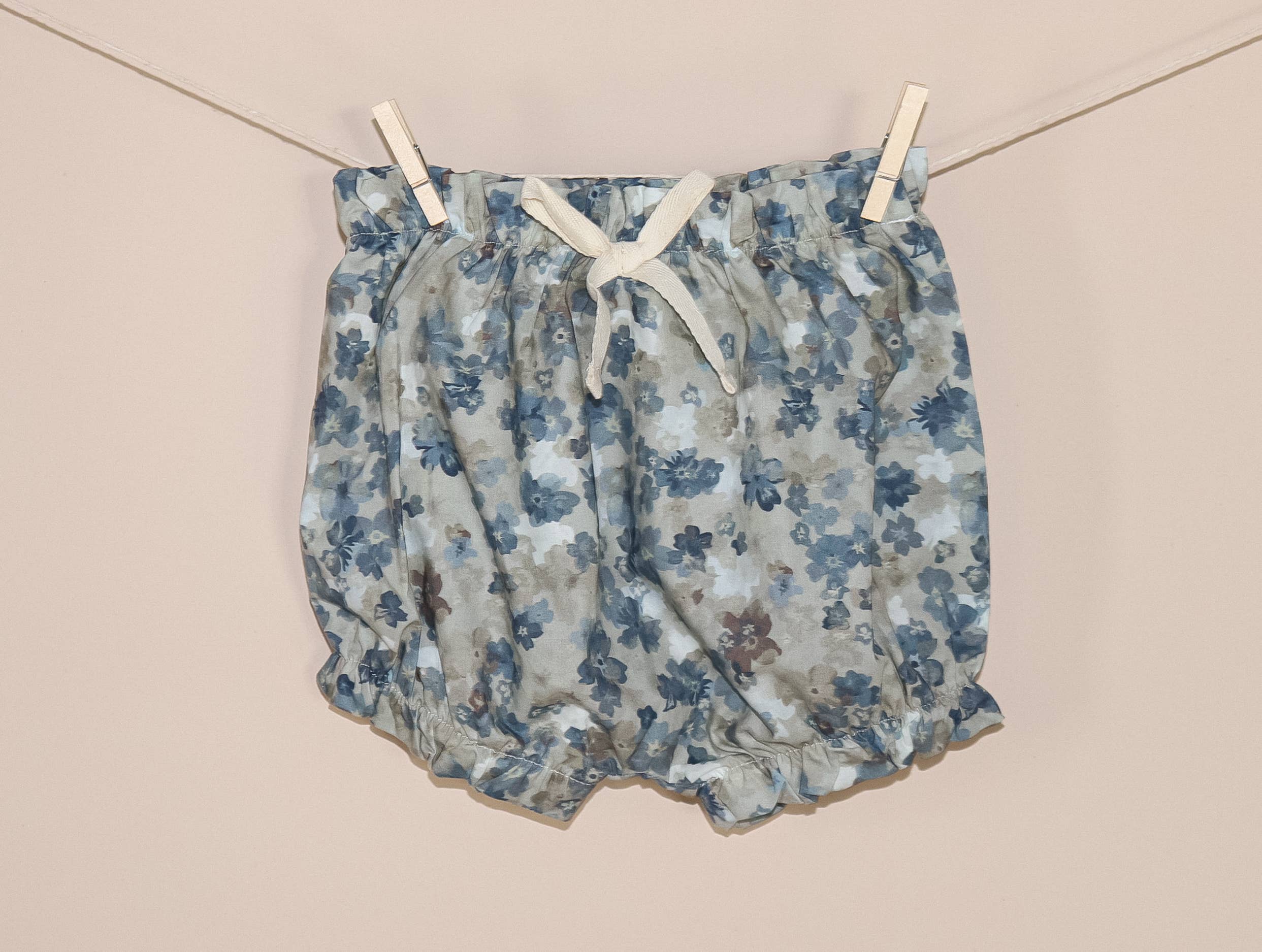 Almond Bud - Forget-Me-Not Floral Dress w/ Puff Sleeves & BLOOMERS |: 4-5T