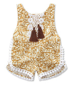 Fennco Styles - Flower Lace Backless Baby Girl Sunsuit Romper : 6-12m