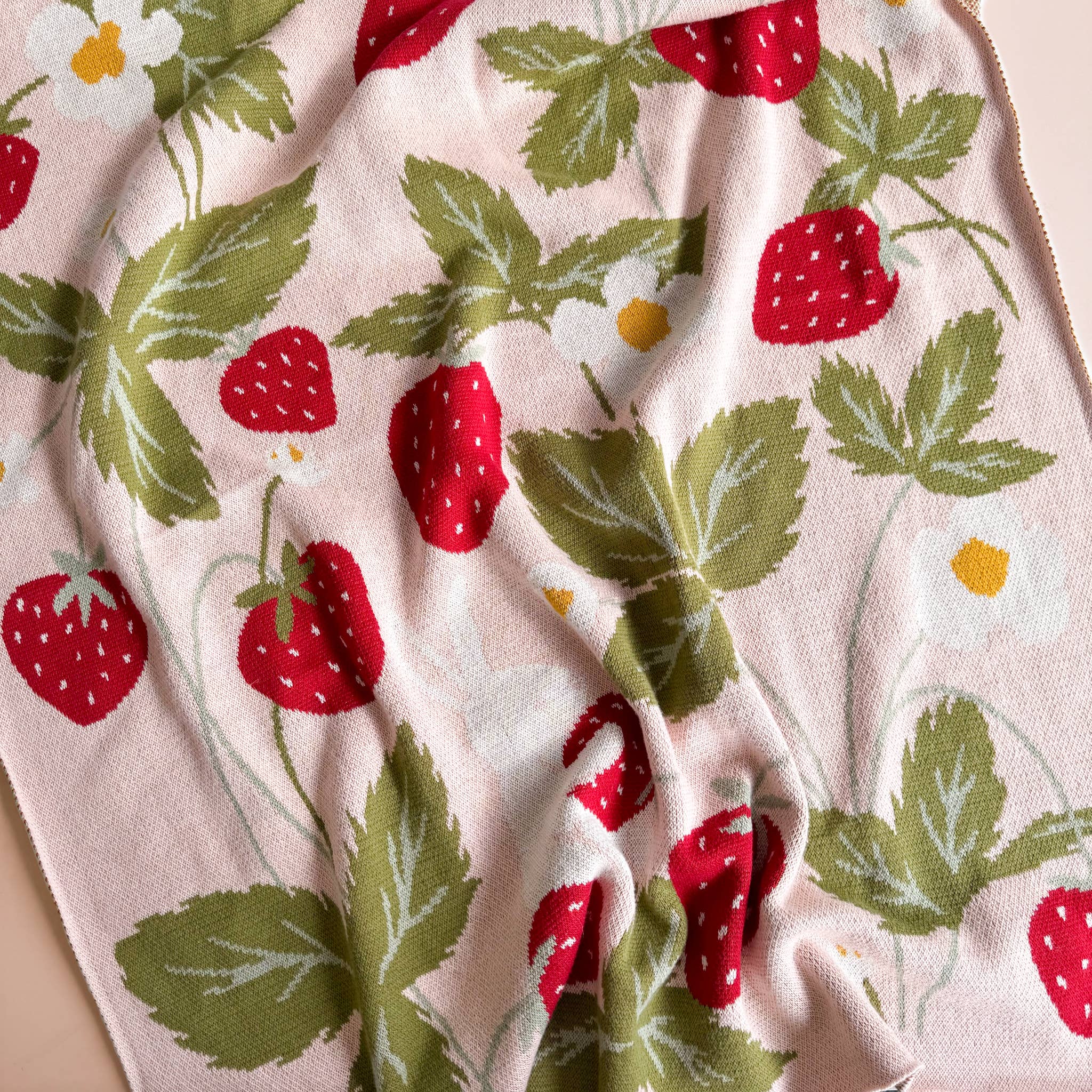 The Blueberry Hill - Blanket Strawberry Bunny Organic Baby Decor Spring Summer: Blush