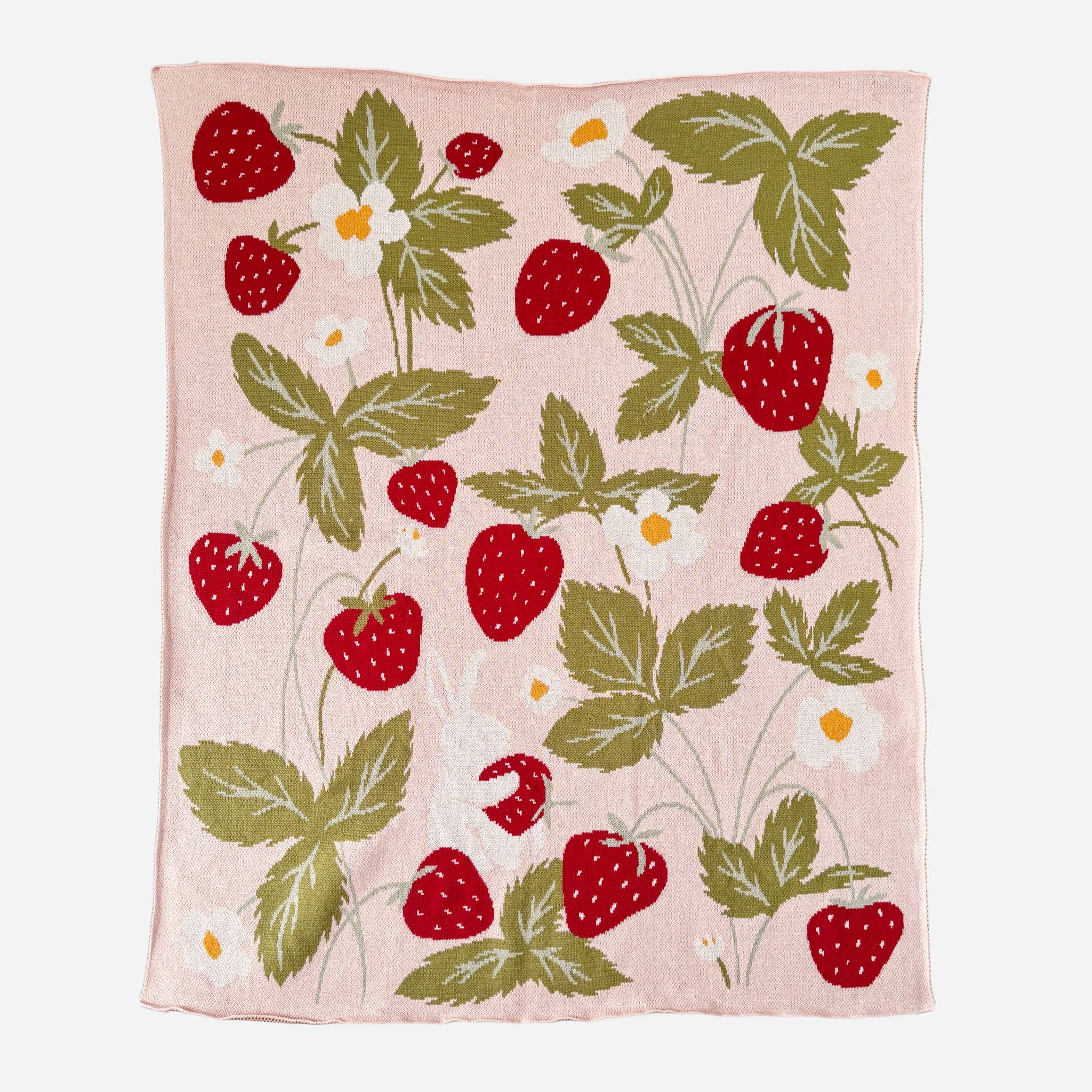 The Blueberry Hill - Blanket Strawberry Bunny Organic Baby Decor Spring Summer: Blush