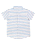 RuffleButts + RuggedButts - Boys Riding the Waves Button Collar Short Sleeve Button Down Shirt
: Blue / 2T