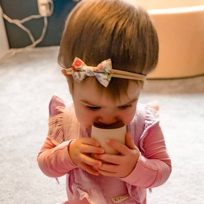 Ali+Oli - Bunny Face Silicone Open Cup for Baby & Toddle (Misty Blush)