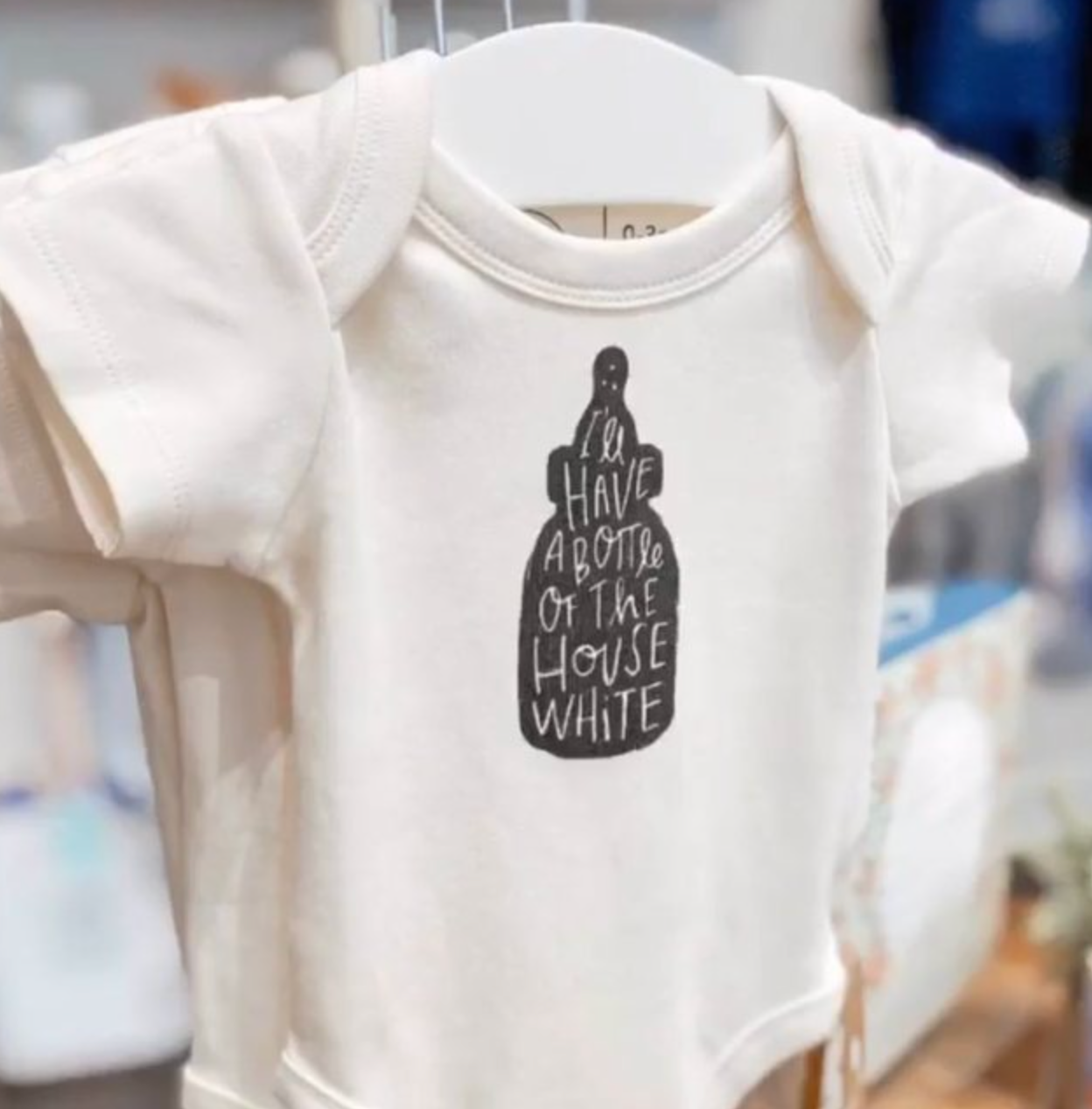 Finn + Emma - Baby graphic organic bodysuit | I'll have a Bottle of the House White: 0-3m