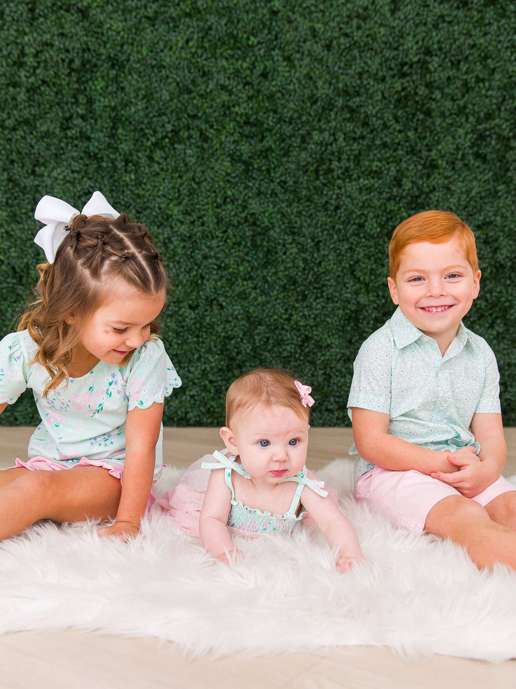 RuffleButts + RuggedButts - Girls Mint Meadow Scallop Tee
: Green / 3T