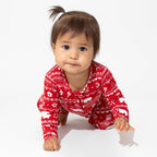 Bellabu Bear - Polar Isle Red Bamboo Christmas Baby Sleepwear: 18-24m