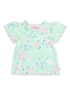 RuffleButts + RuggedButts - Girls Mint Meadow Scallop Tee
: Green / 2T