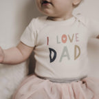 Finn + Emma - Baby graphic organic bodysuit | i love dad: 0-3m