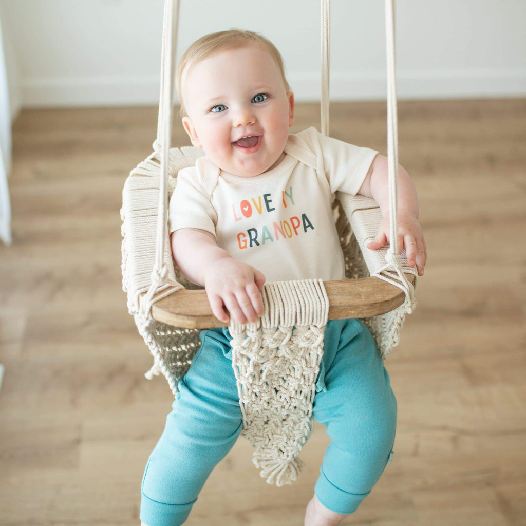 Finn + Emma - Baby graphic organic  bodysuit | love my grandpa: 3-6M