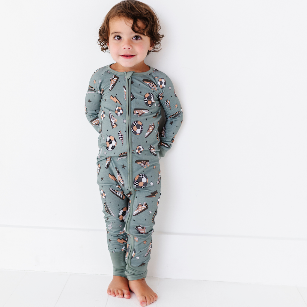 Kiki + Lulu - Goal Hard or Go Home Convertible Footies: 6-12m