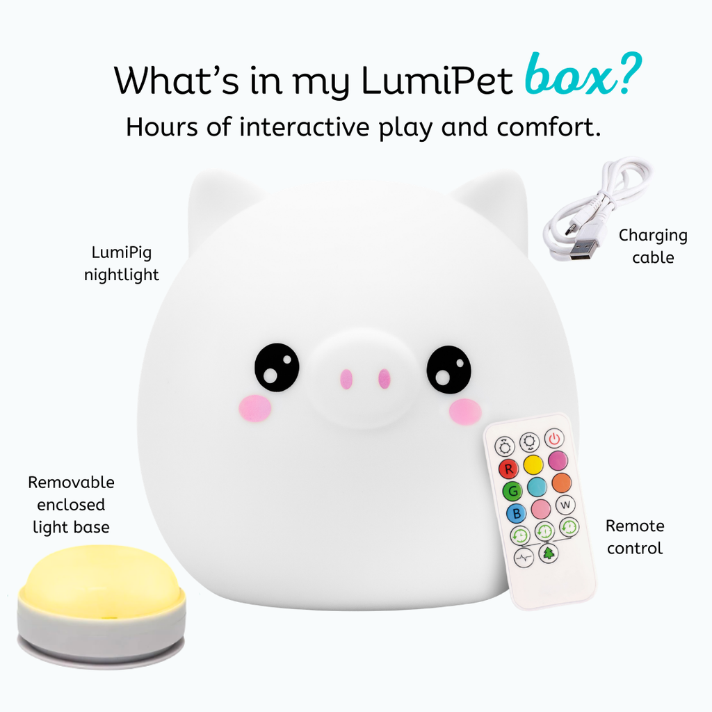LumiPets® Percy the Pig- Children's Touch Night Light