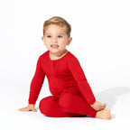 Bellabu Bear - Winterberry Red Bamboo Convertible Footie: 0-3m