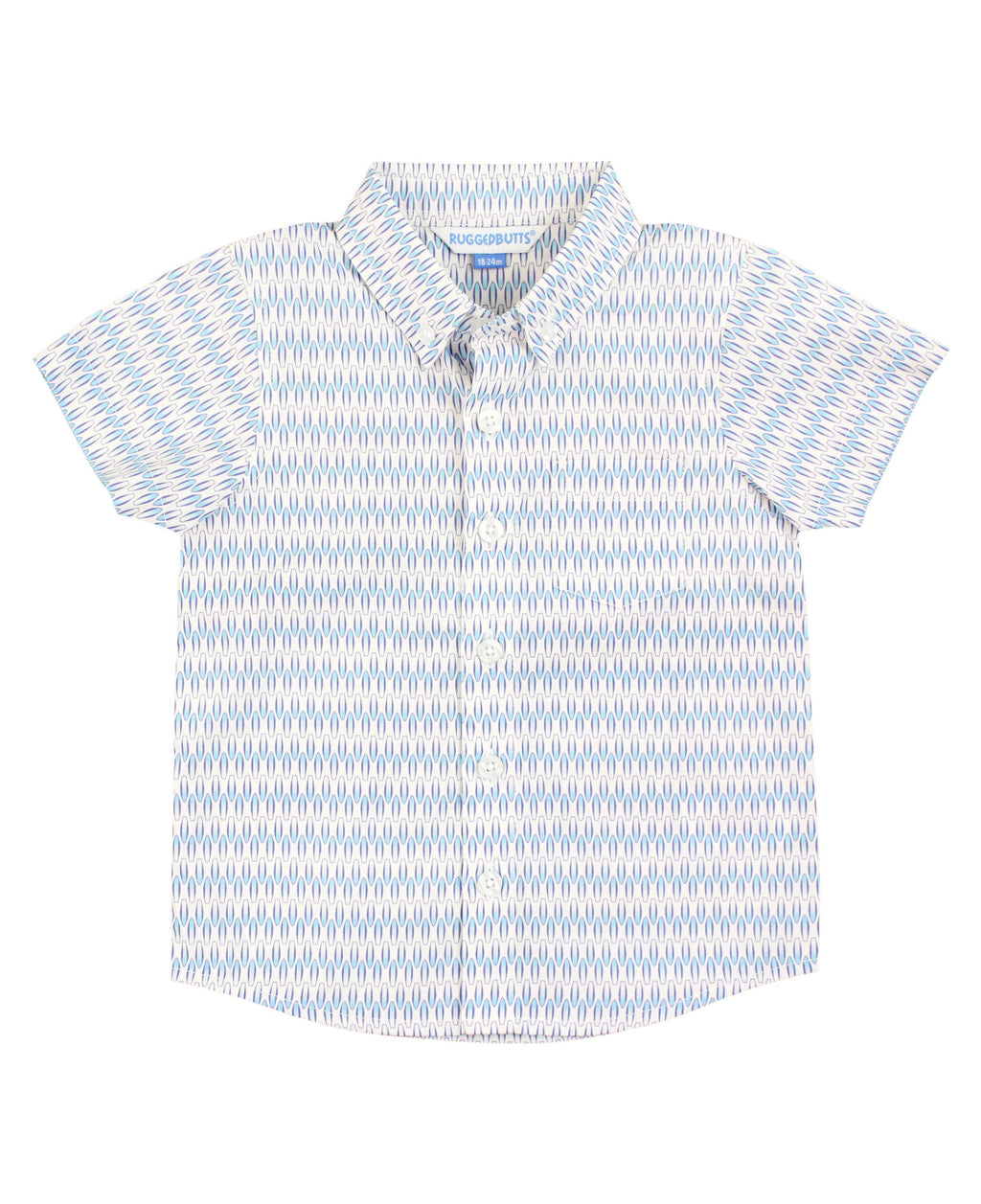 RuffleButts + RuggedButts - Boys Riding the Waves Button Collar Short Sleeve Button Down Shirt
: Blue / 2T