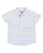 RuffleButts + RuggedButts - Boys Riding the Waves Button Collar Short Sleeve Button Down Shirt
: Blue / 18-24m