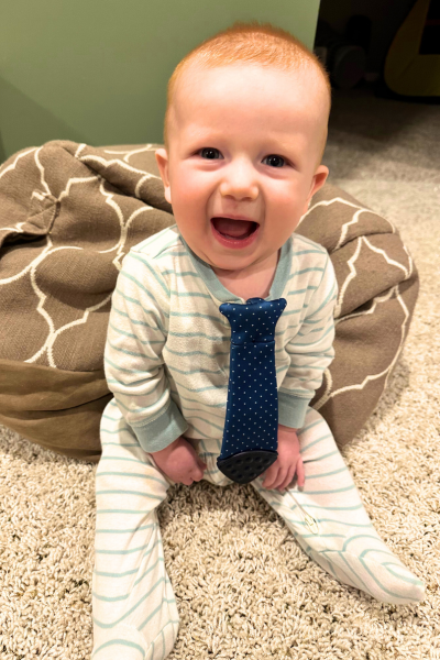 Tasty Tie® - Tasty Tie Teether, Crinkle Toy, Baby Boy Gift: Polkadot