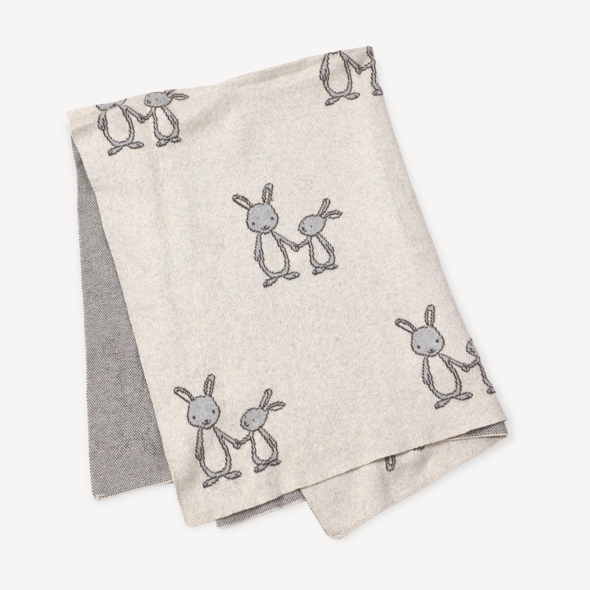 Viverano Organics - Bunny - Organic Cotton Jacquard Sweater Knit Baby Blanket