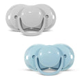 RaZbaby - Keep-it-kleen Pacifier 2PK - Grey & Blue set of two pacifiers in soft grey and pastel blue, designed for comfort and practicality, perfect for stylish baby accessories and mom life essentials.