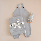 The Blueberry Hill - Overalls Grey Baby Gift Embroidery Blanks Spring Summer: 3-6m