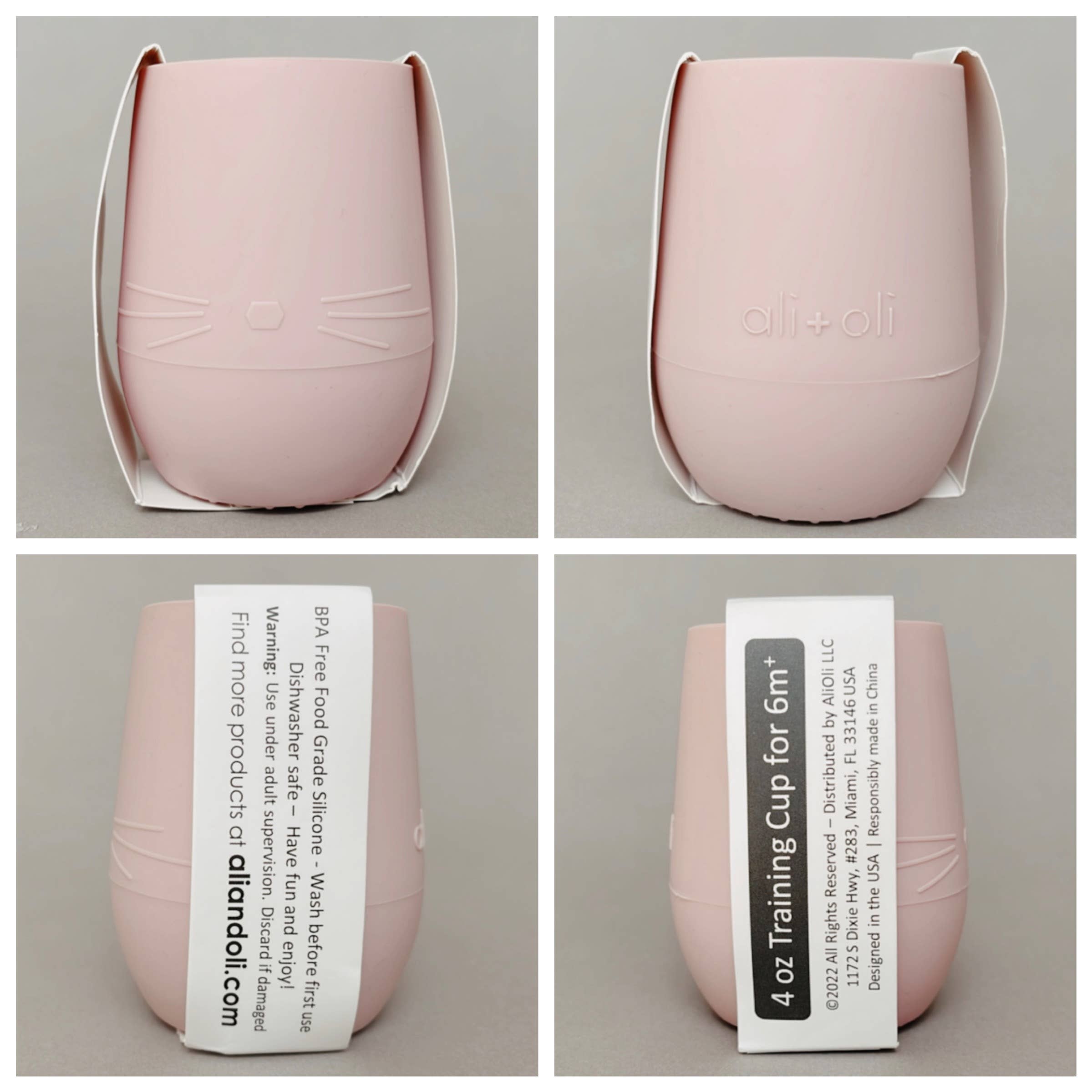 Ali+Oli - Bunny Face Silicone Open Cup for Baby & Toddle (Misty Blush)