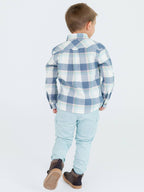 RuffleButts + RuggedButts - Boys Alpine Plaid Flannel Long Sleeve Button Down Shirt
: Blue / 6-12m