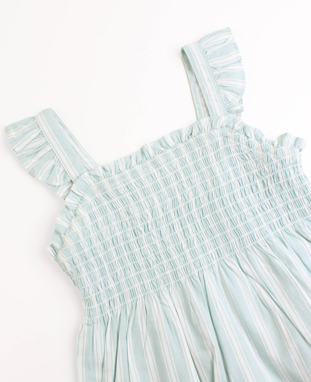 RuffleButts + RuggedButts - Girls Retro Stripe Smocked Tank Top: Brown / 12-18m